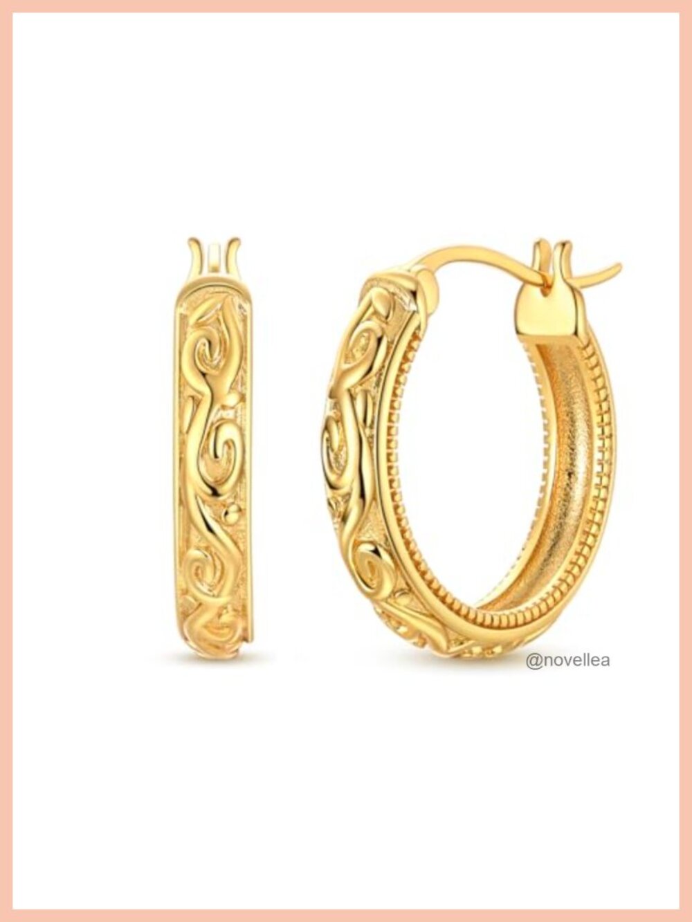 Vintage Filigree 925 Sterling Silver Oval Small Hoop Earrings for Women Dainty